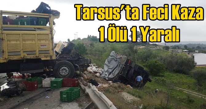 Tarsus'ta Kamyonlar Çarpıştı 1 ölü 1 yaralı