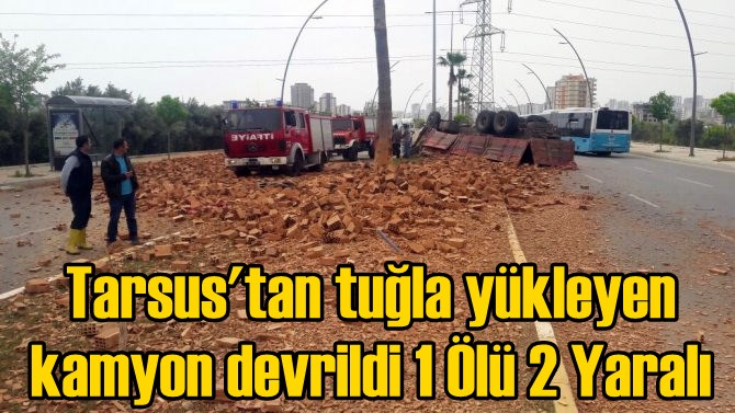 Tuğla Y&uuml;kl&uuml; Kamyon Devrildi 1 &Ouml;l&uuml; 2 Yaralı