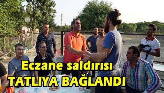 Tarsus'ta eczane olayı tatlıya bağlandı