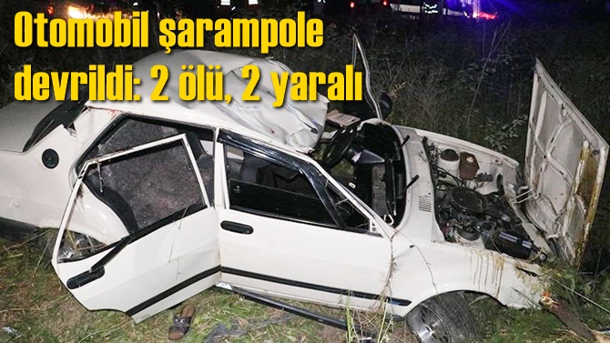 Otomobil şarampole devrildi: 2 &ouml;l&uuml;, 2 yaralı