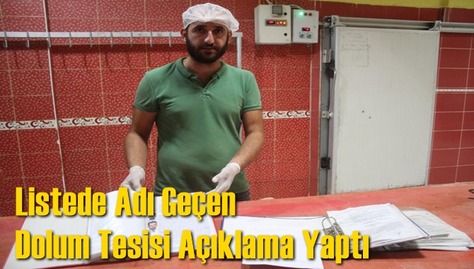 Listede Adı Geçen Dolum Tesisi Açıklama Yaptı