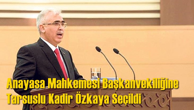 Anayasa Mahkemesi Başkanvekiliğine Tarsuslu Kadir &Ouml;zkaya Se&ccedil;ildi