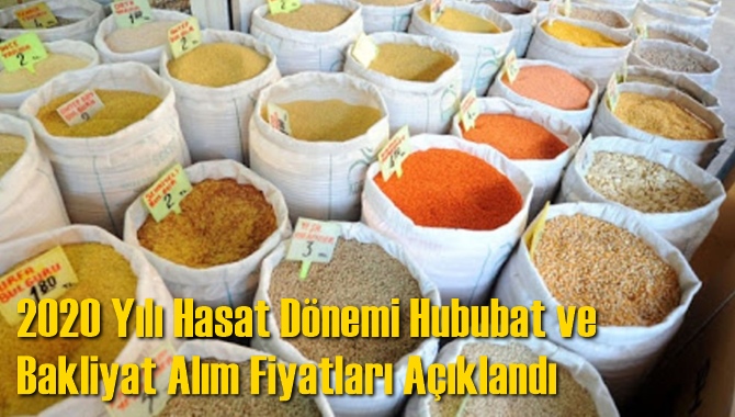 2020 Yılı Hasat D&ouml;nemi Hububat Ve Bakliyat Alım Fiyatları A&ccedil;ıklandı