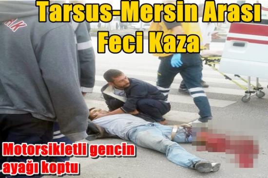 Otomobille &Ccedil;arpışan Motosikletin S&uuml;r&uuml;c&uuml;s&uuml;n&uuml;n Ayağı Koptu